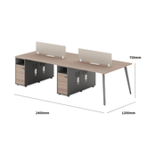 Shine-A Office Desk Metal Frame Workstation with Storage Cabinet